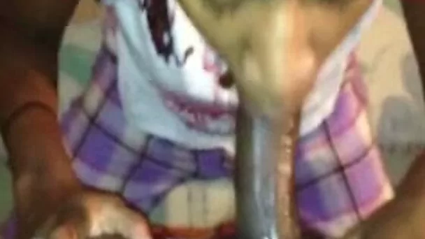 Chocolate whore sucks my rock hard cock with unbridled passion