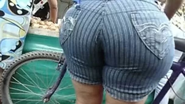 I used my camera to film her big delicious booty in denim shorts