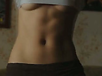 Beautiful sporty girl teases me with her flat belly and abs