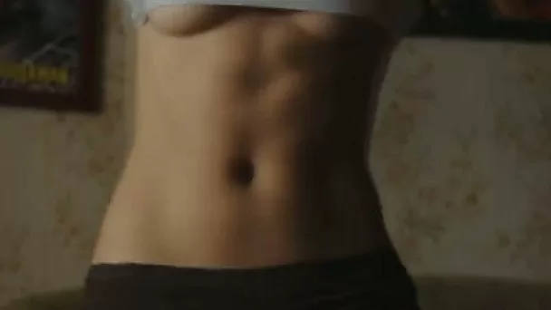 Beautiful sporty girl teases me with her flat belly and abs