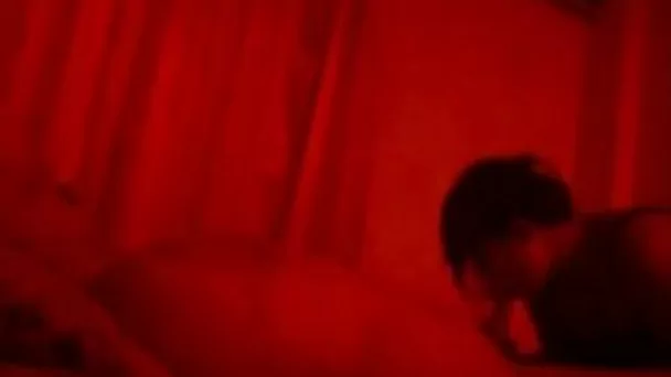 Chubby masseuse girl in the dark room sucking my cock