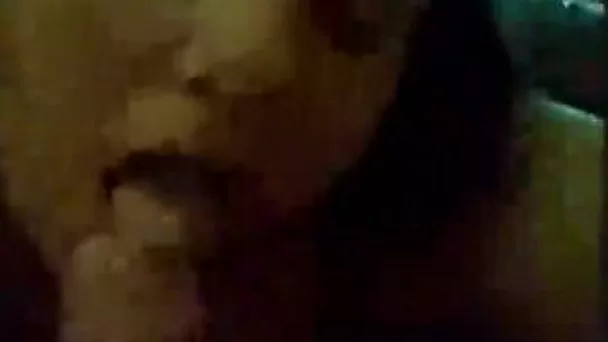 Brunette white milf lady sucks my cock and eats spunk