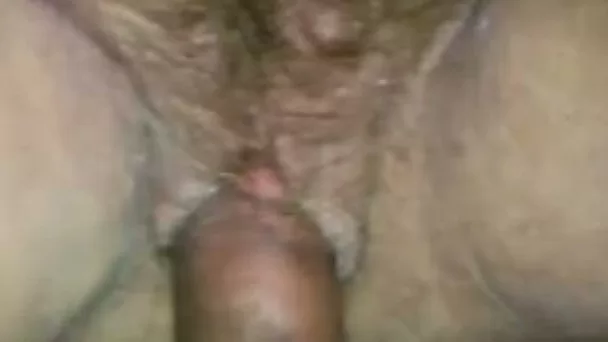 The old dick of my hubby penetrates my hairy big pussy