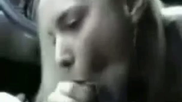 Hot young blonde chick in my car giving me head on cam
