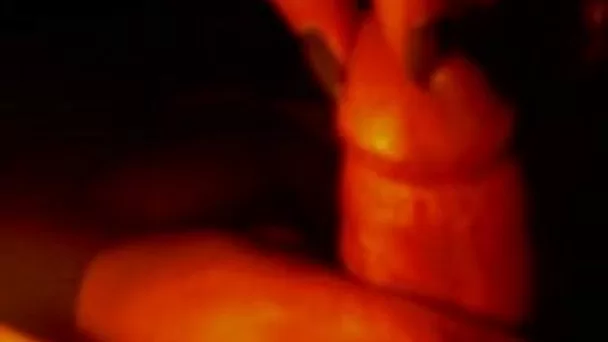 My kinky girlfriend loves playing with my swollen cock before sex