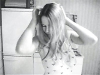 My 21 years old svelte wife gets facial in the kitchen