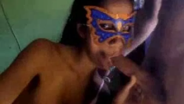 My sexy Mexicana babe in mask getting cumshot on webcam