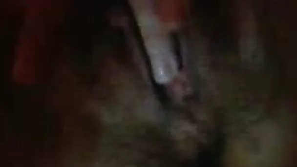 19 years old coed bitch masturbates her hairy cooch in basement