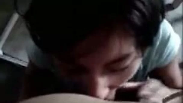Deepthroat blowjob by my cute black haired Latina coed