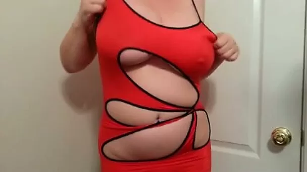 My curvy wife enjoys showing off her big saggy tits