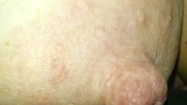Homemade solo clip with my wife demonstrating her big nipple