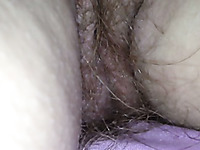 Homemade video with me, playing with my fat wife's hairy pussy