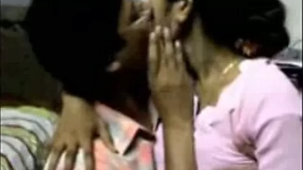 Indian guy makes out with a maid and licks her natural tits