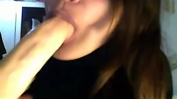 Cute brunette teen bends over and flashes her anus on webcam