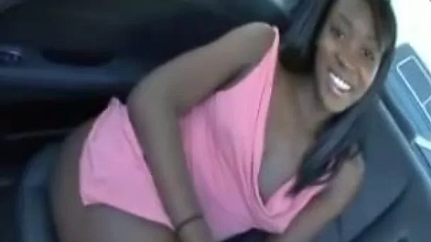 Me and my slim ebony wife having ardent sex in a car