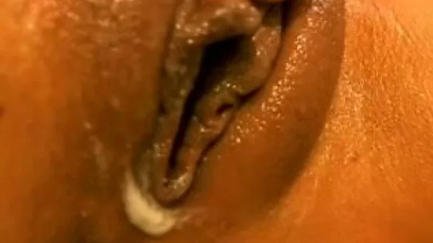 Toying my shaved pussy till it gets creamy in homemade solo