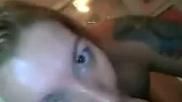 Amateur blonde sucks my fat cock in homemade POV clip