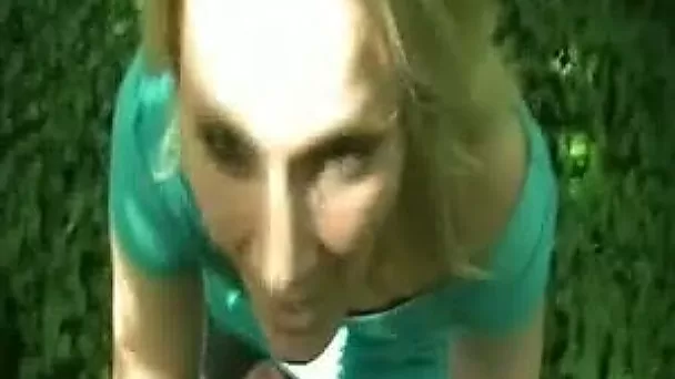 My European blonde milf girlfriend with me in the woods