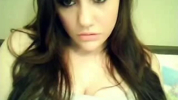Sweet brunette teen vixen flashes her big beautiful tits