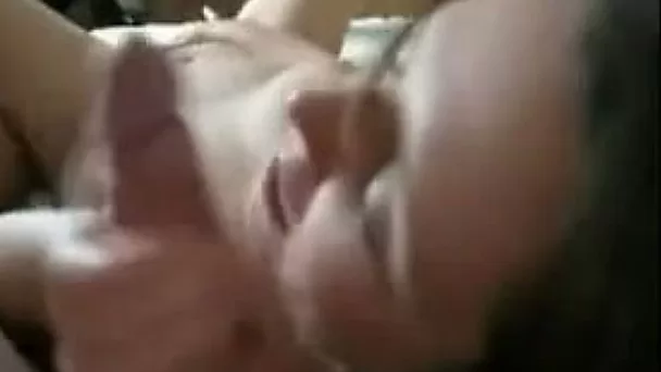 Amazing blowjob from my hot young wife in exchange for facial