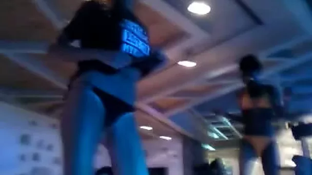 My super sexy girlfriend with well-shaped bum just loves dancing