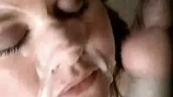My cum-addicted girlfriend sucks my dick until she gets a facial