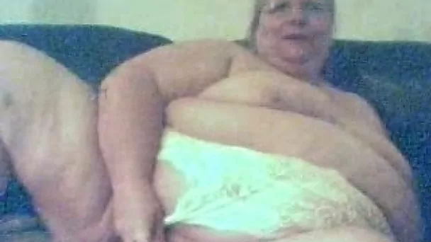 Fat as fuck blonde grandma brags off her flabby 250 pounds body