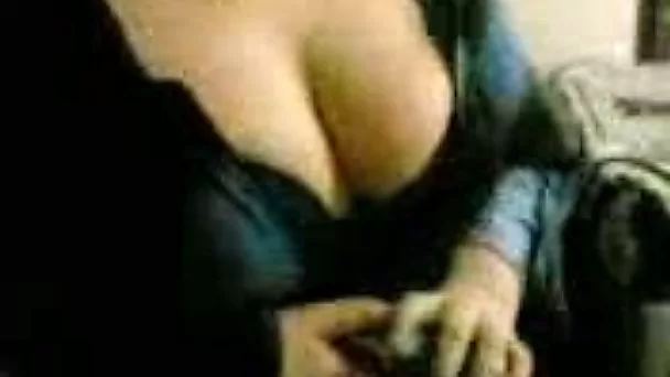 Excellent boobies of my amateur chubby girlfriend in bedroom