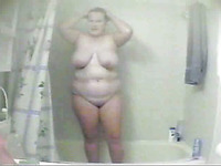 My extra chubby BBW beauty takes shower and dries her mad curves
