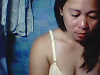 Chubby Filipina webcam MILF strokes her hairy pussy