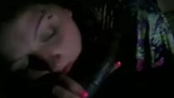 This slender coed knows how to worship my big black cock