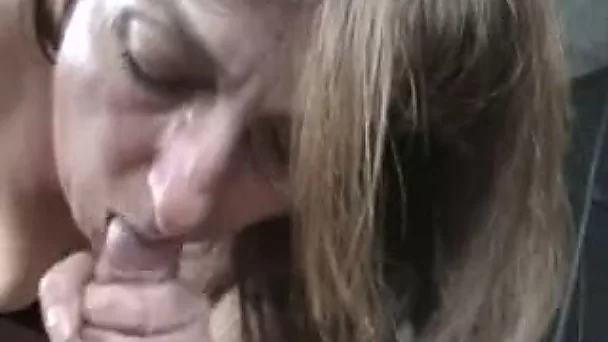 My lascivious wife sucks my stiff dick right in my car