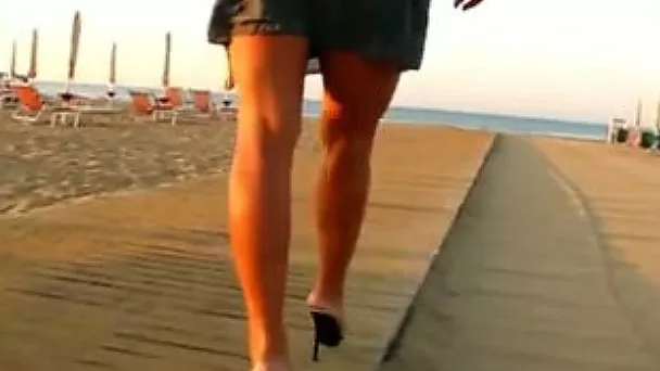 My slender girlfriend looks very tempting in her high heel shoes