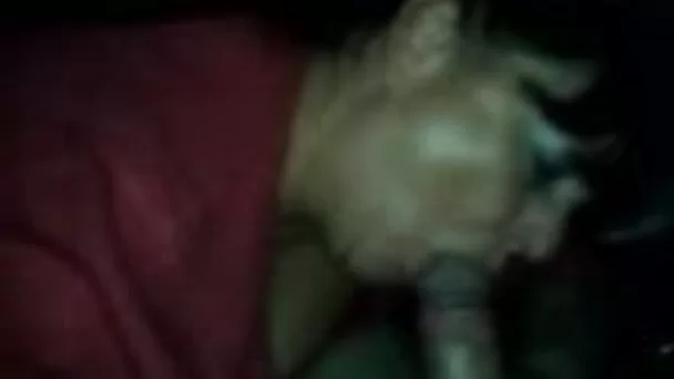 Chubby brunette milf wife blowing my dick in the night