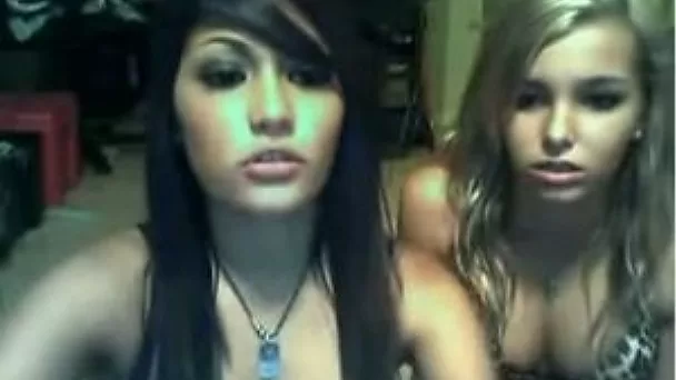 Two stunningly sexy teens put on a great webcam show for  me