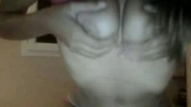 Demonstrating my tits and fingering my shaved pussy