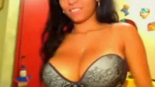 Very busty webcam brunette exposes her curves and masturbates