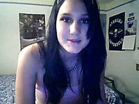 Very cute goth girlfriend shows me her naked body on webcam