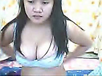 18 years old chubby teen from China shows her big tits and pink pussy