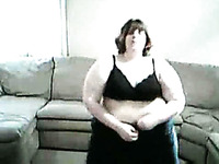 Extremely obese housewife dances on webcam for ten bucks