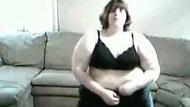 Extremely obese housewife dances on webcam for ten bucks