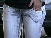 Her jeans are wet because she pissed in her panties