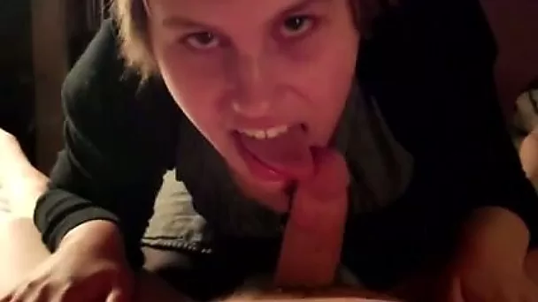 Short-haired neighbour drives me crazy with a great blowjob