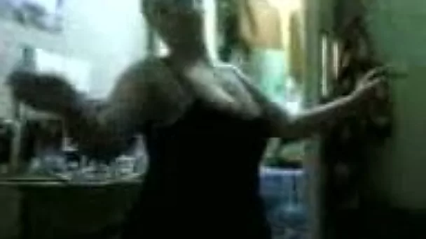 My chunky wife with huge succulent boobs just loves dancing