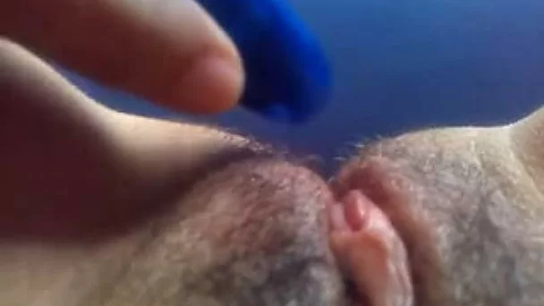 Close up POV video with me toying my hairy coochie