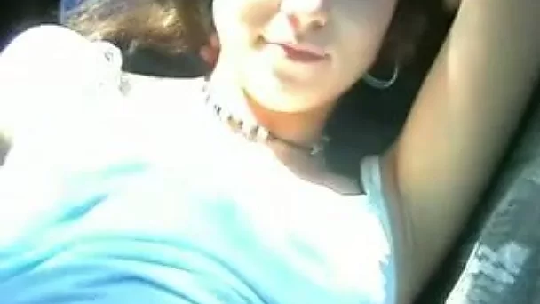 Kinky petite Russian girl on the backseat of my car