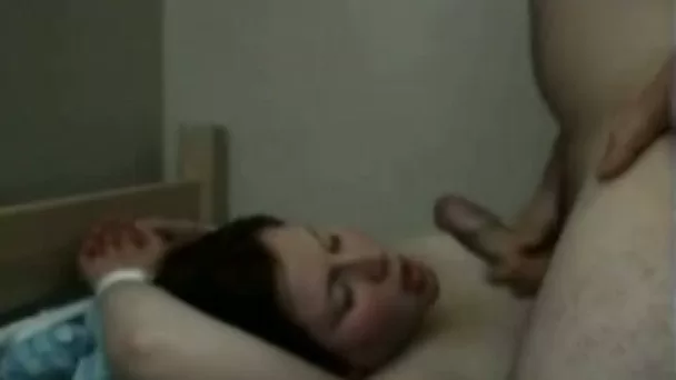 Tied up whore has no other choice but to suck my dick