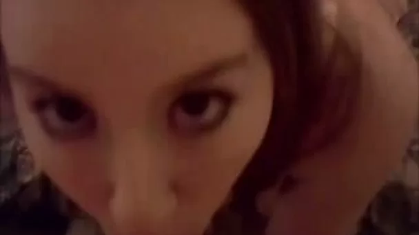 Cute tenant works on my dick and lets me cum on her face