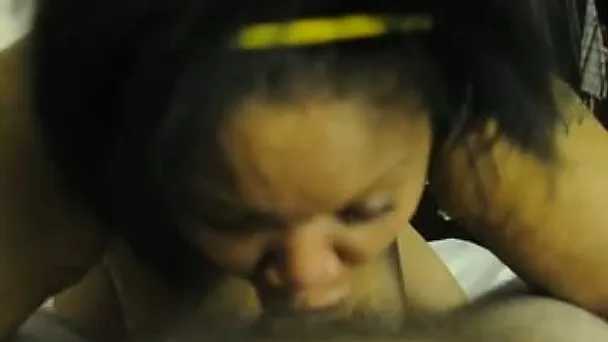 BBW with huge natural breasts is giving me a sloppy blowjob