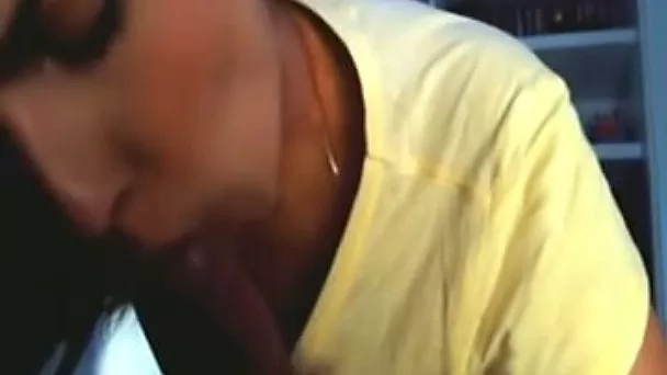Exotic charmer with beautiful hair sucks my dick until she cums